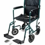 W/C TRANS CHAIR GREEN ALUM 17" E&J