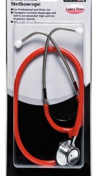 #DUAL HEAD STETH, BLISTER PACK LABTRON, RED