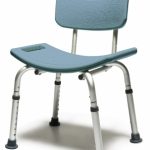 BATH SEAT W/BACK STEEL BLUE LUMEX 1 EA UNASSEMBLED