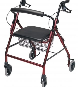 ROLLATOR ALUM WIDE BURGUNDY WALKABOUT WIDE