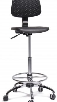 LAB CHAIR - HIGH BENCH, PU GRAFCO, PNEUMATIC, BLACK