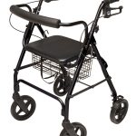 ROLLATOR ALUM CURV BR BLACK 8" WHL, PADDED SEAT, LUMEX