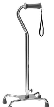 QUAD CANE L PRF SM BS ORT 1EA LUMEX SILVER COLLECTION